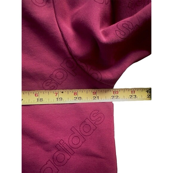 Adidas Men’s Red Hoodie Size L All-Over Logo Print Casual Streetwear - Picture 5 of 5
